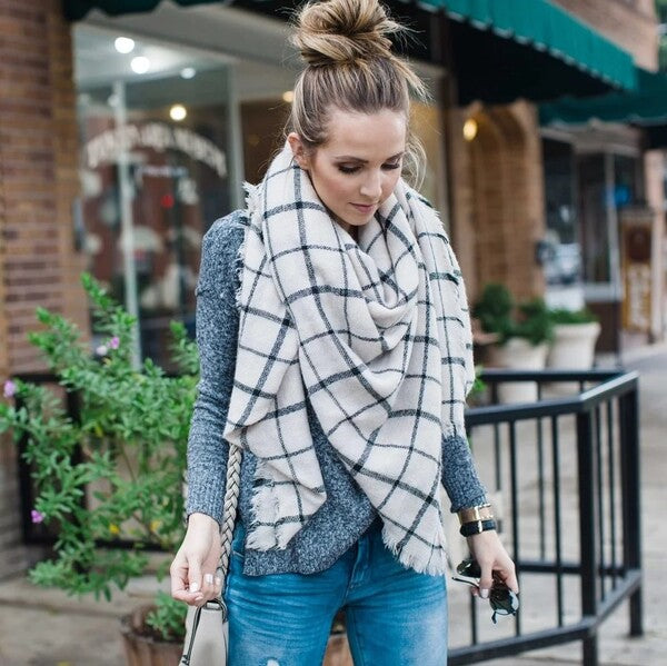 Plaid Blanket Scarf