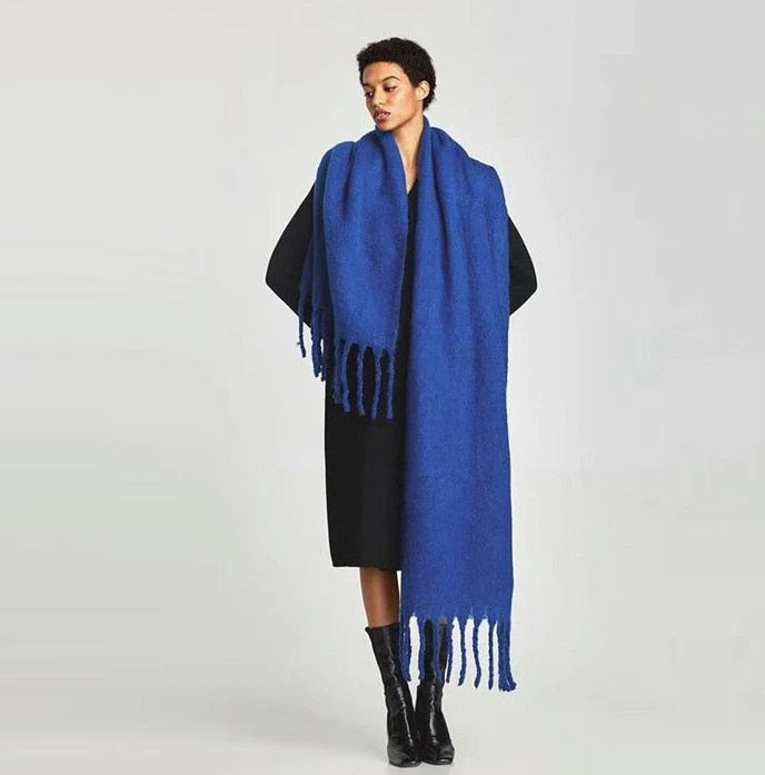 Black Mohair Winter Scarves