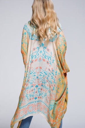 Summer Kimono Duster with Flower Paisley Look