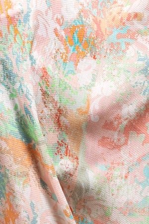 Spring Kimono Duster with Watercolor Spring Pink Green Vibe