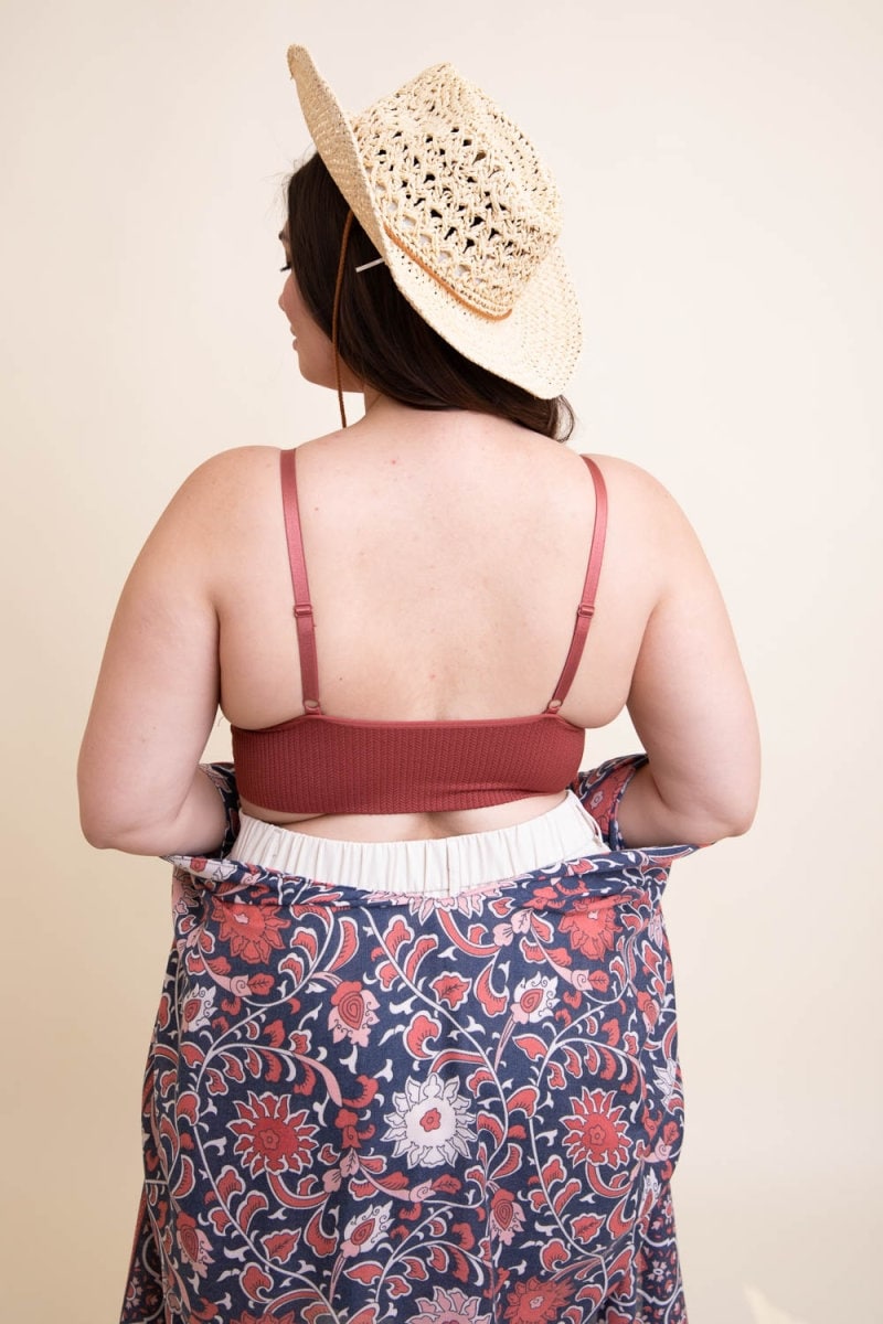 plus size rust orange elegant lace brami loops plus size plus waistband intimates