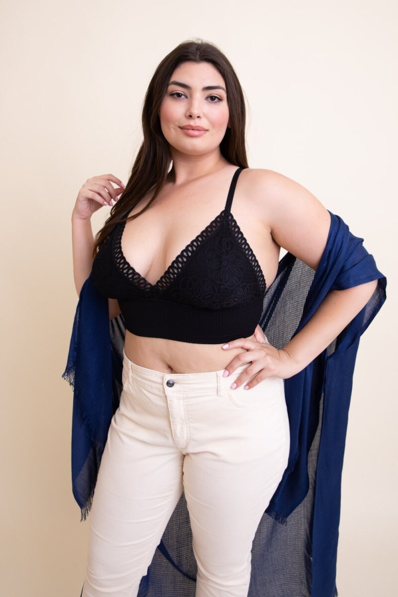 plus size rust orange elegant lace brami loops plus size plus waistband intimates