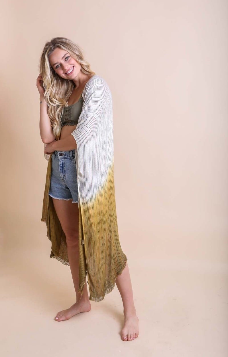 Rust Ombre Kimono Duster