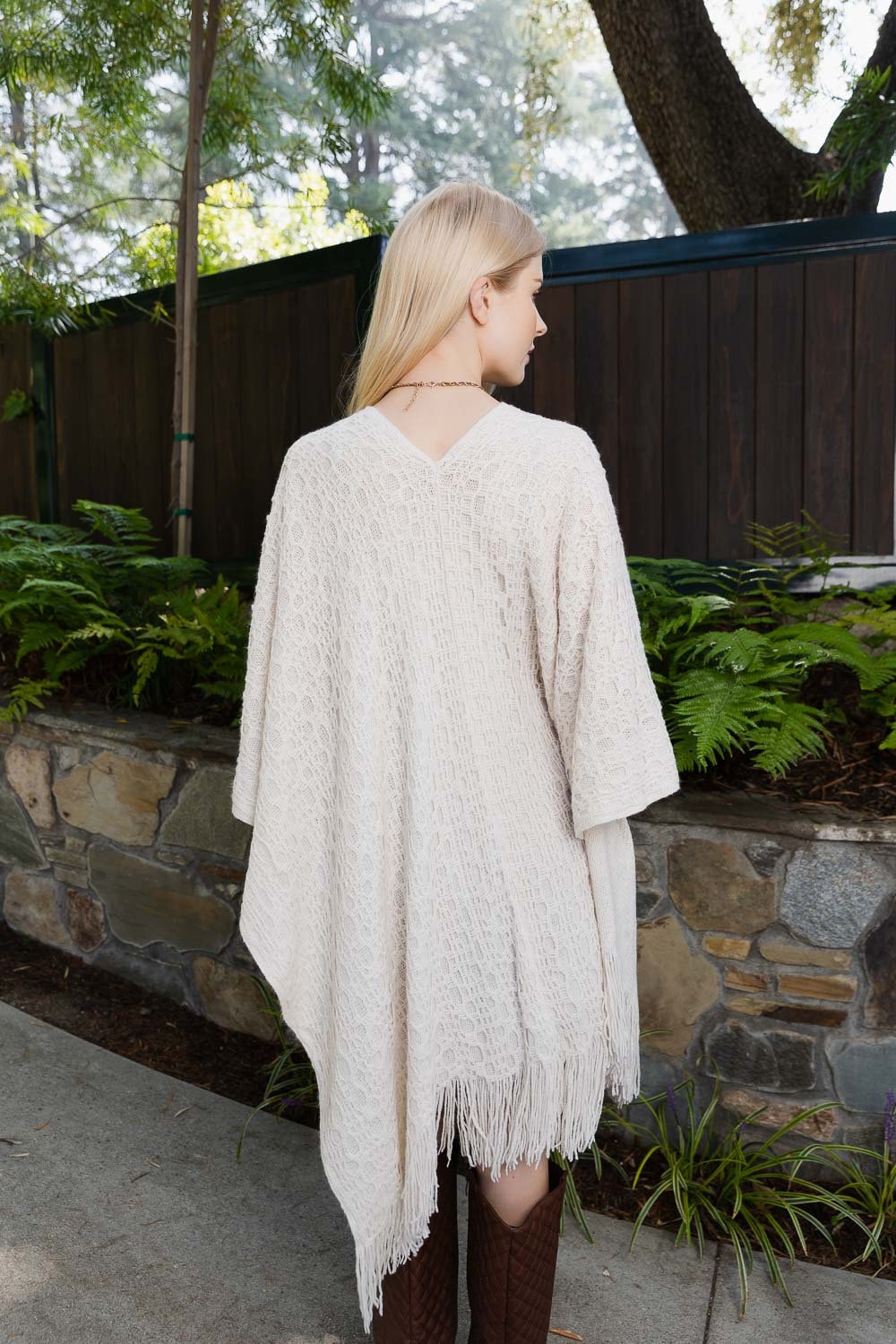 Cozy Embroidered Tasseled Wrap