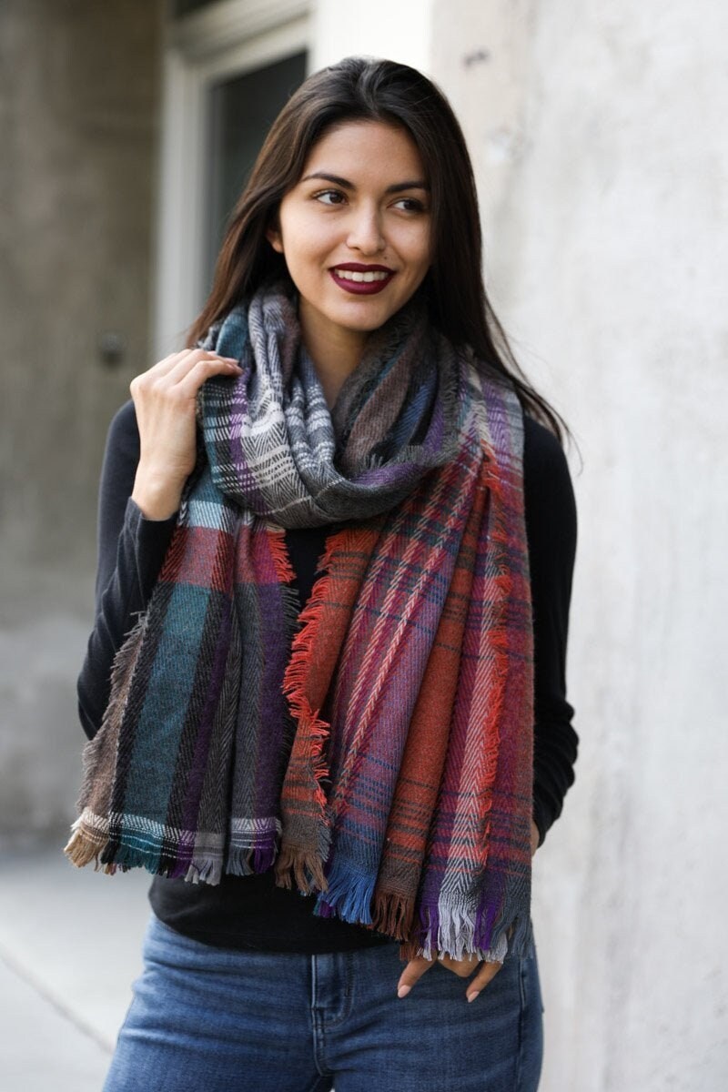 Plaid Large Scarf