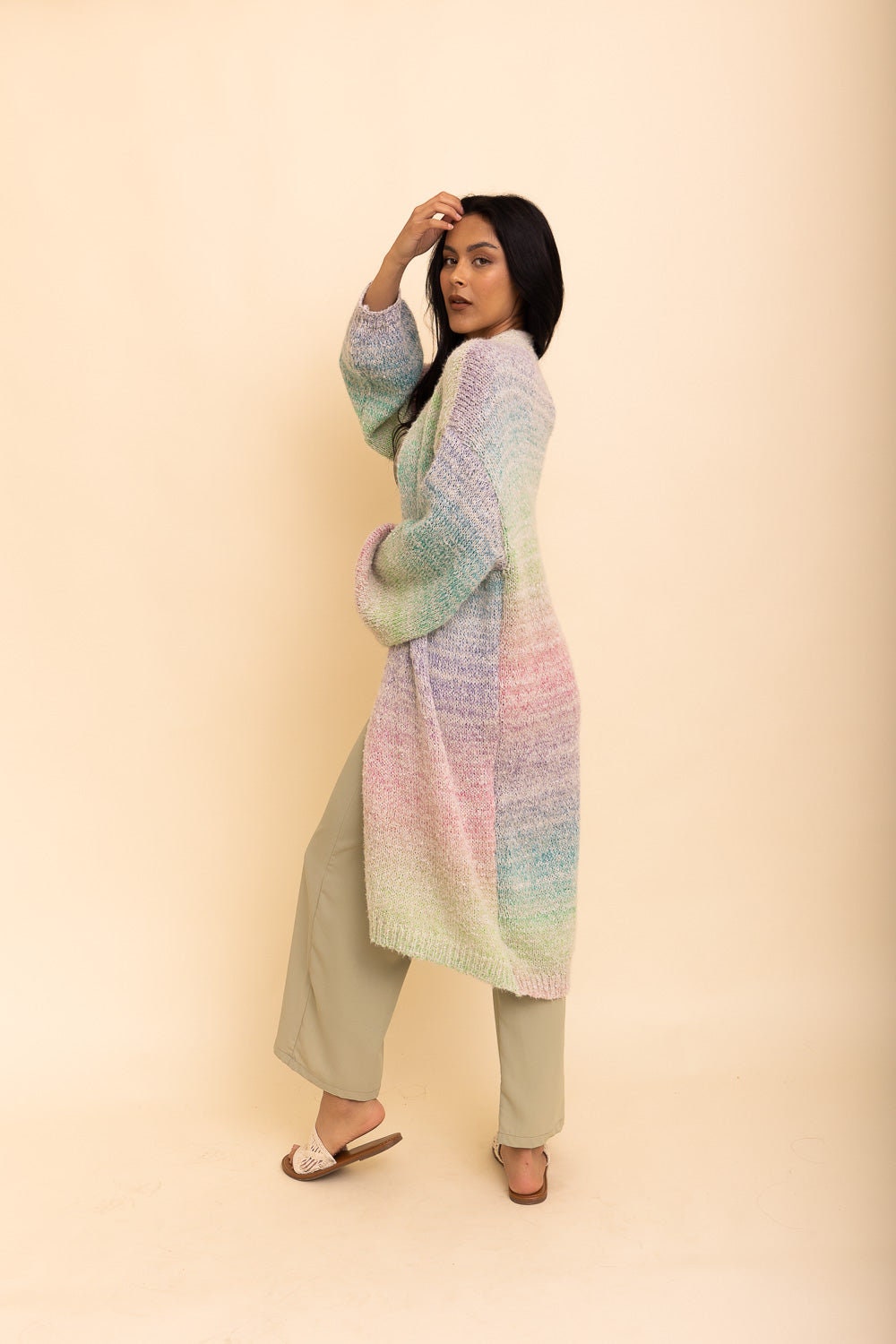 Cozy Knit Ombre Longline Cardigan