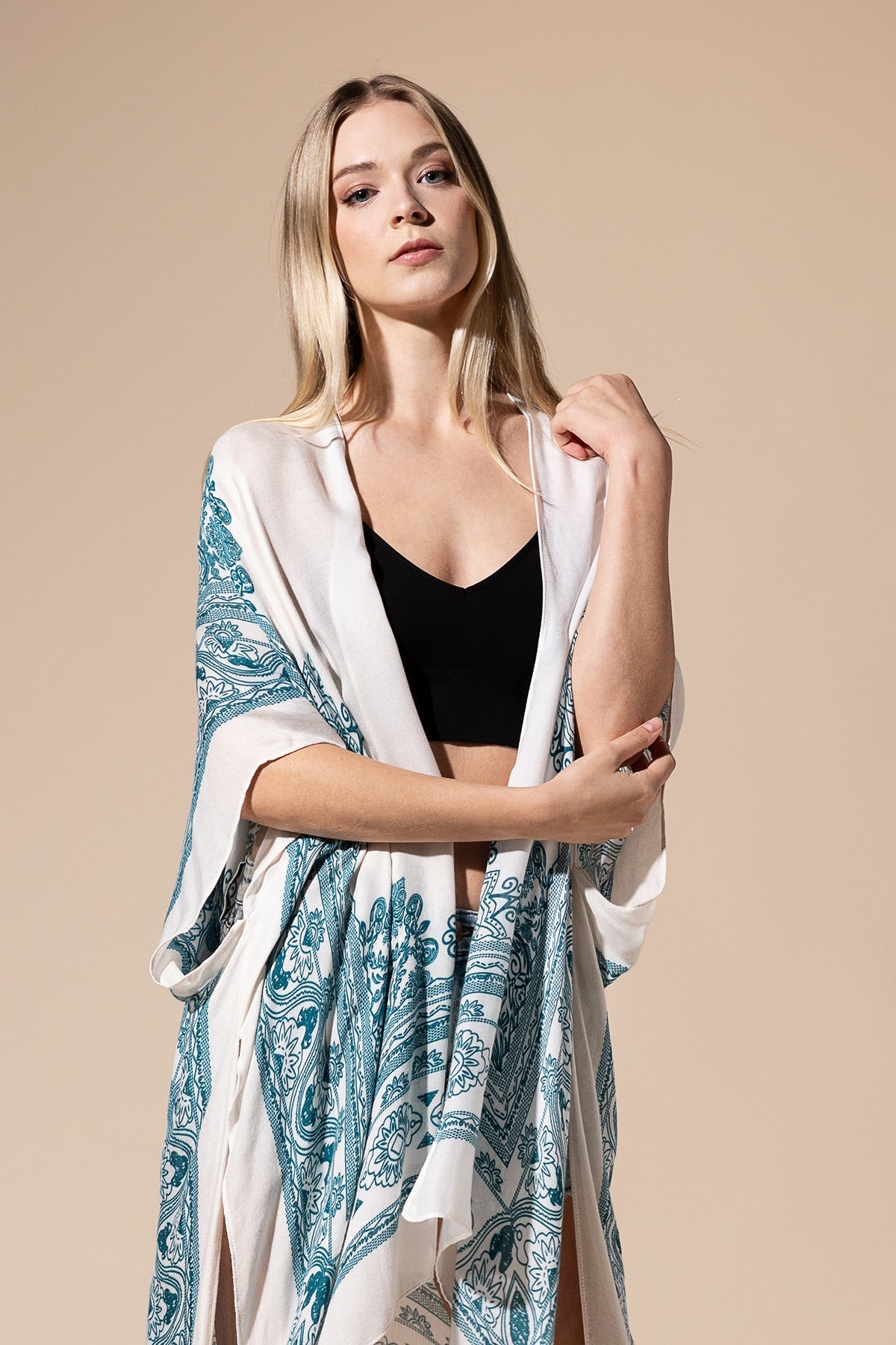 mandala print kimono