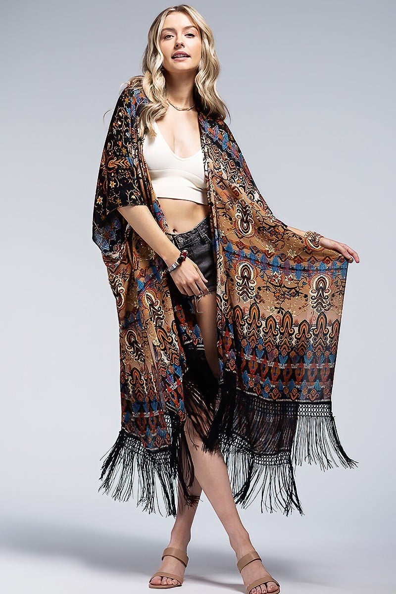 Paisley Boho Tassel Kimono