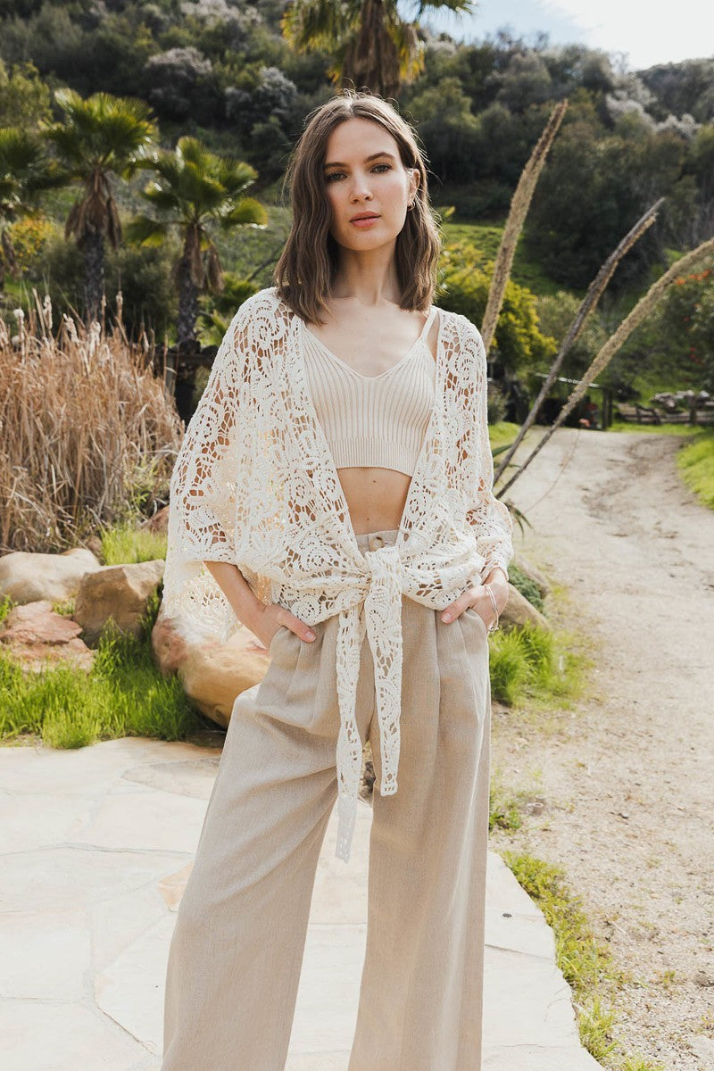 Natural Lace Kimono Wrap
