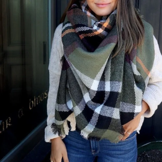 Plaid Blanket Scarf