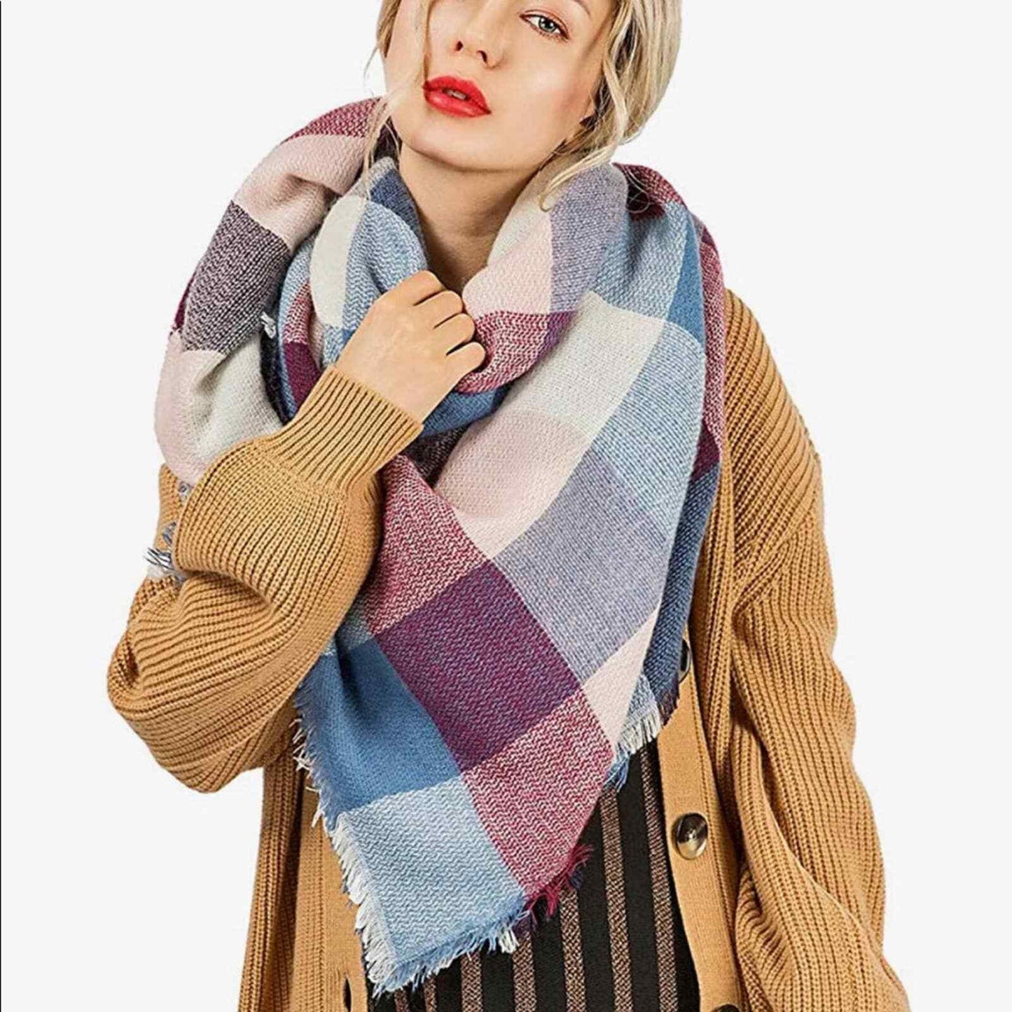 Plaid Blanket Scarf