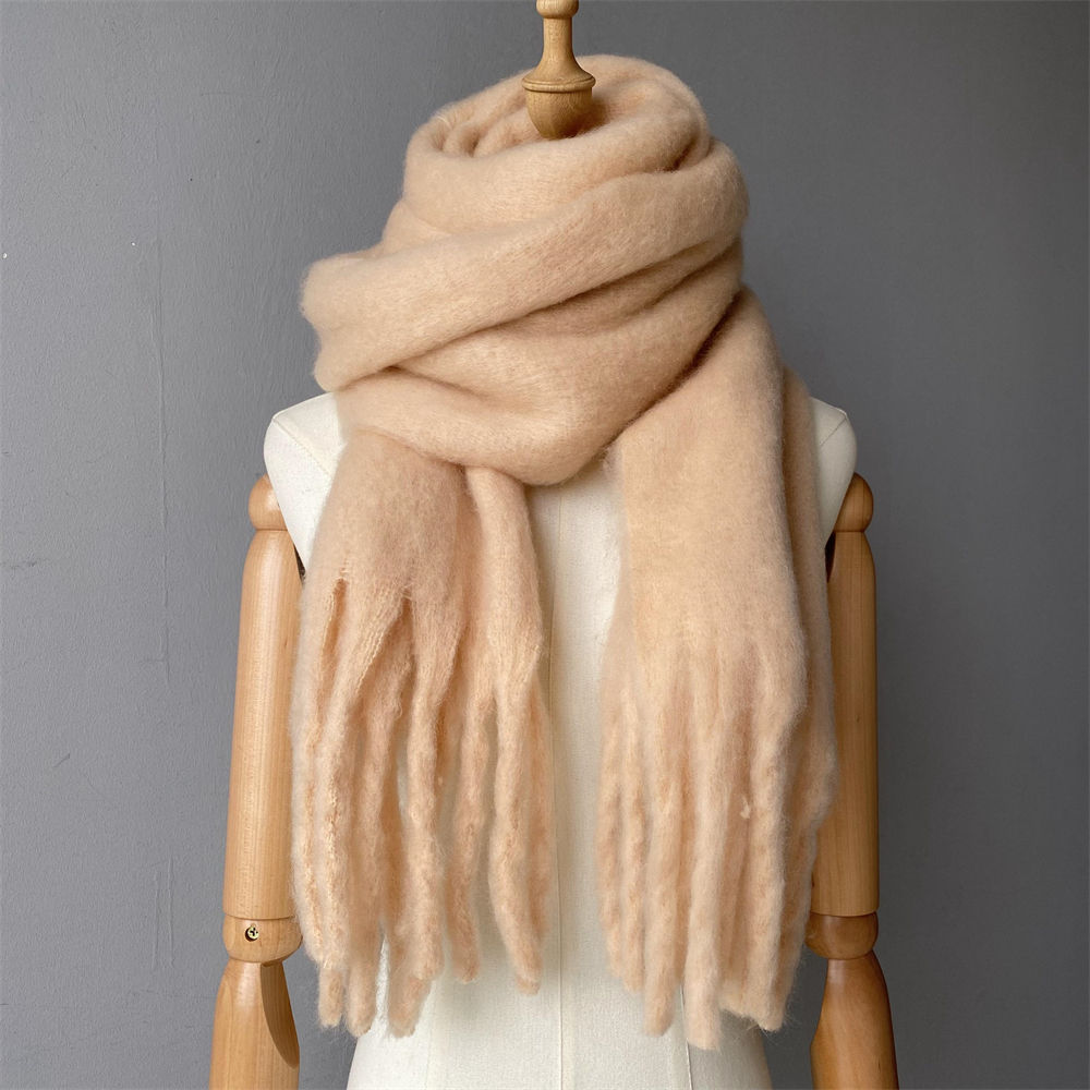 Black Mohair Winter Scarves