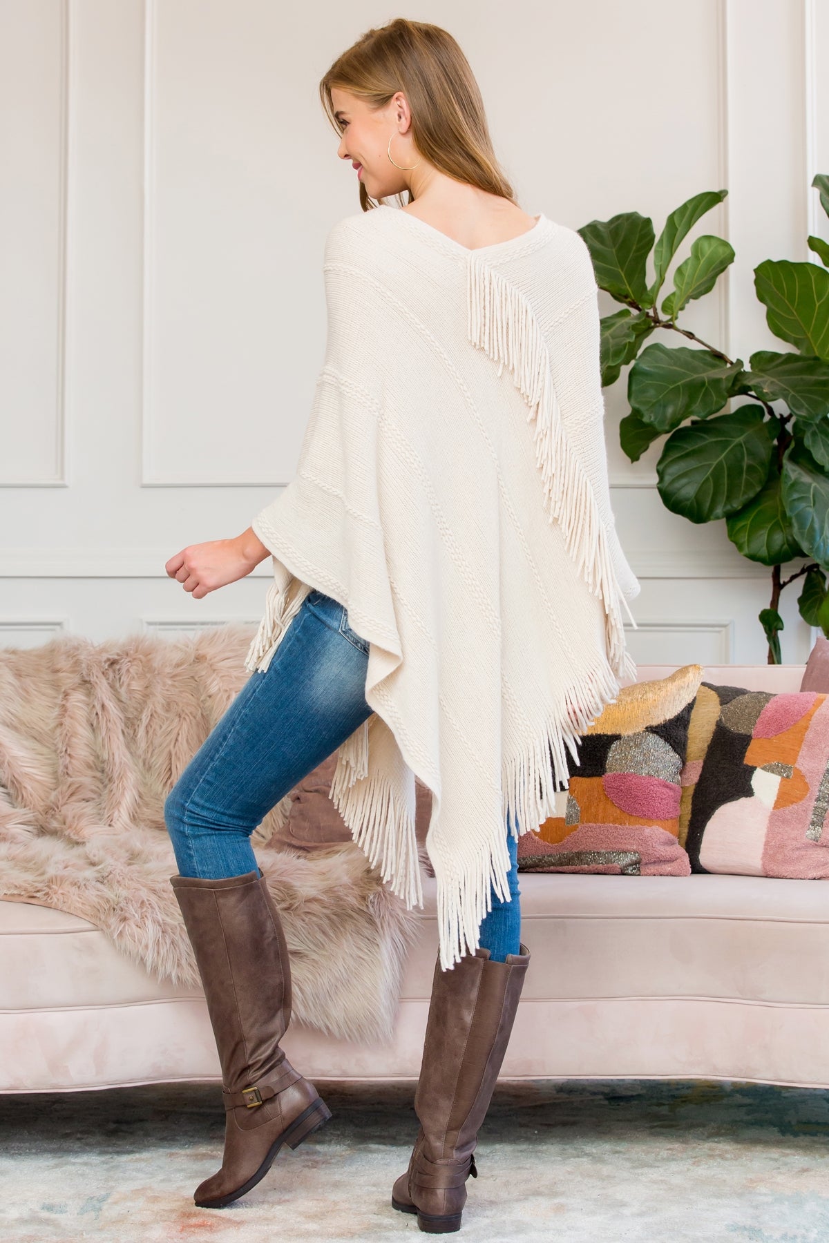 Cozy Knit Poncho Ruana