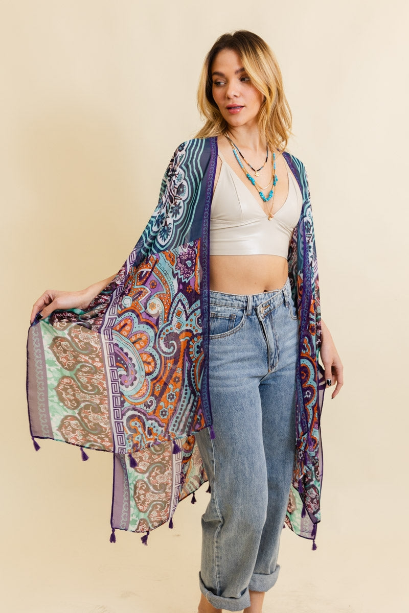 Paisley Boho Kimono Duster