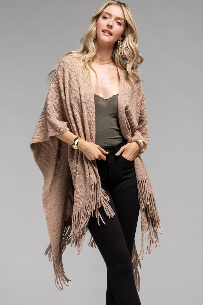 Ultra Soft Open Cardigan Poncho
