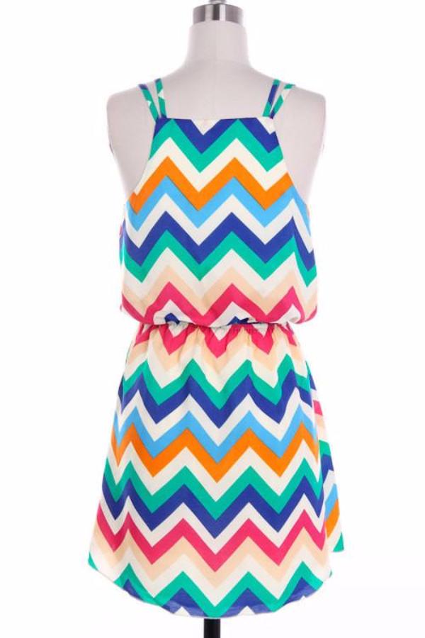 Colorful Tank Top Chevron Dress - Bean Concept - Etsy