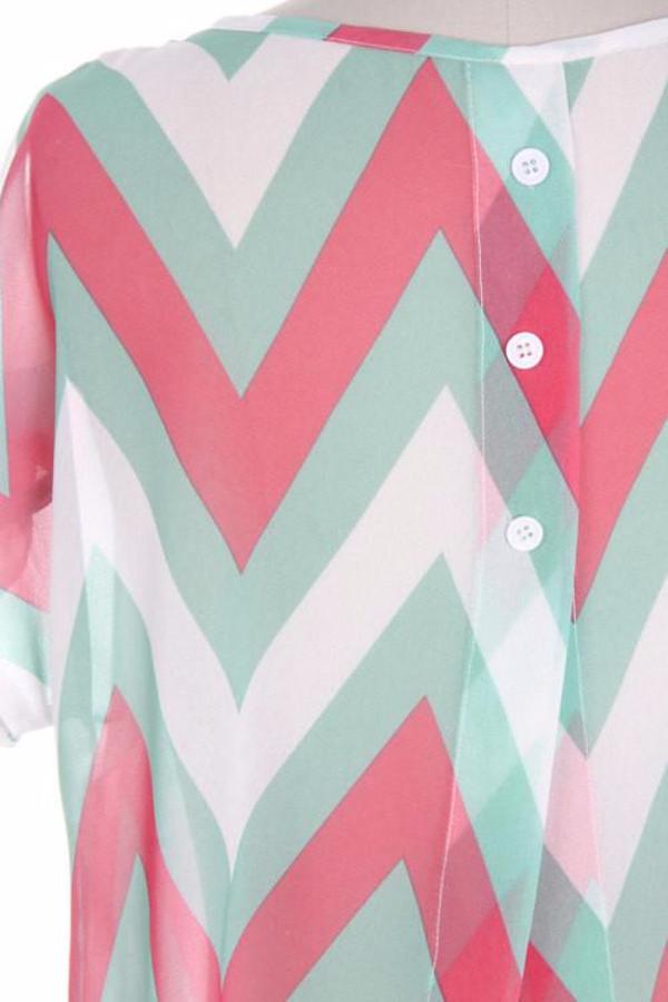 Soft Chevron Shirt With Back Buttons - Bean Concept - Etsy