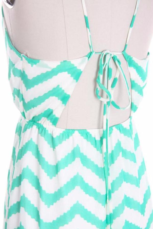 Coral Chevron Open Back Maxi Dress - Bean Concept - Etsy