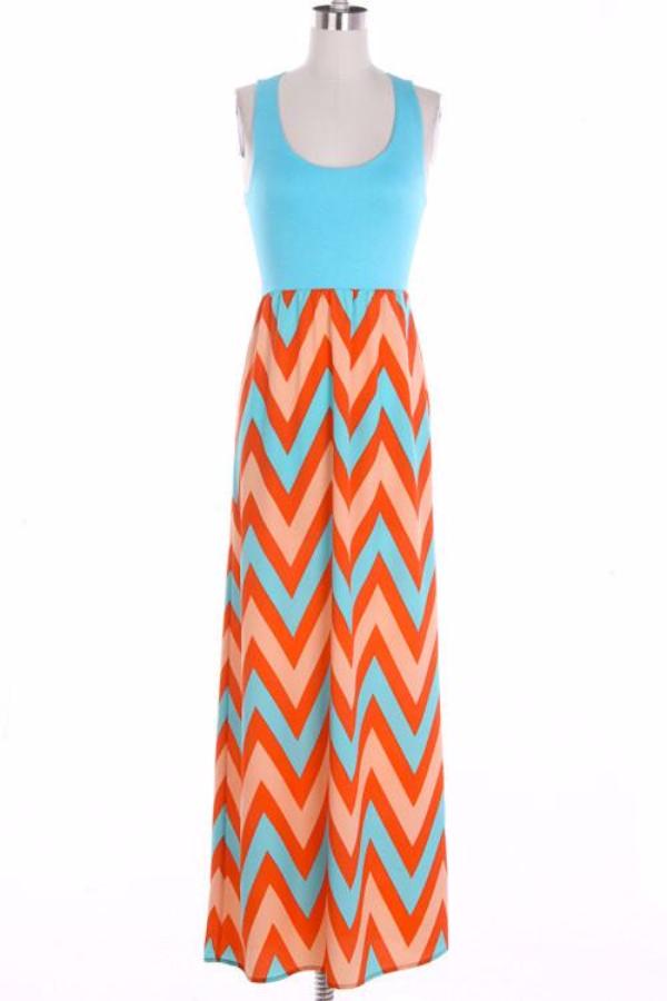 Chevron Maxi Dress - Bean Concept - Etsy