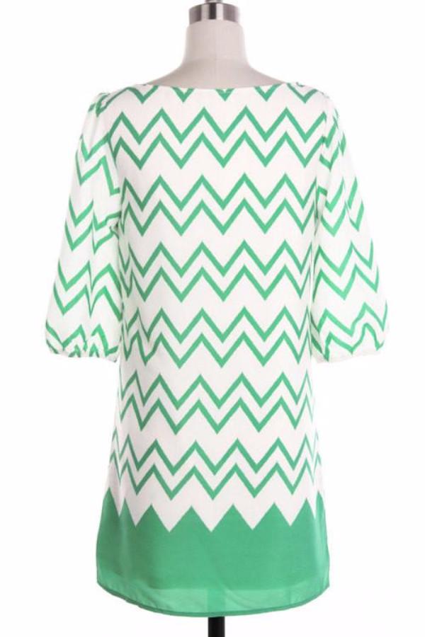 Black Chevron Blouse Dress - Bean Concept - Etsy