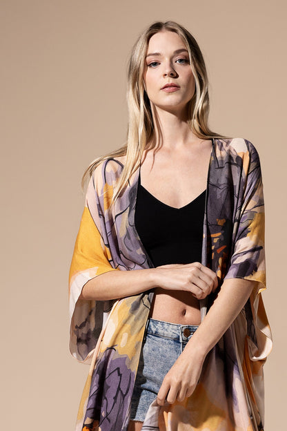 Watercolor Floral Kimono