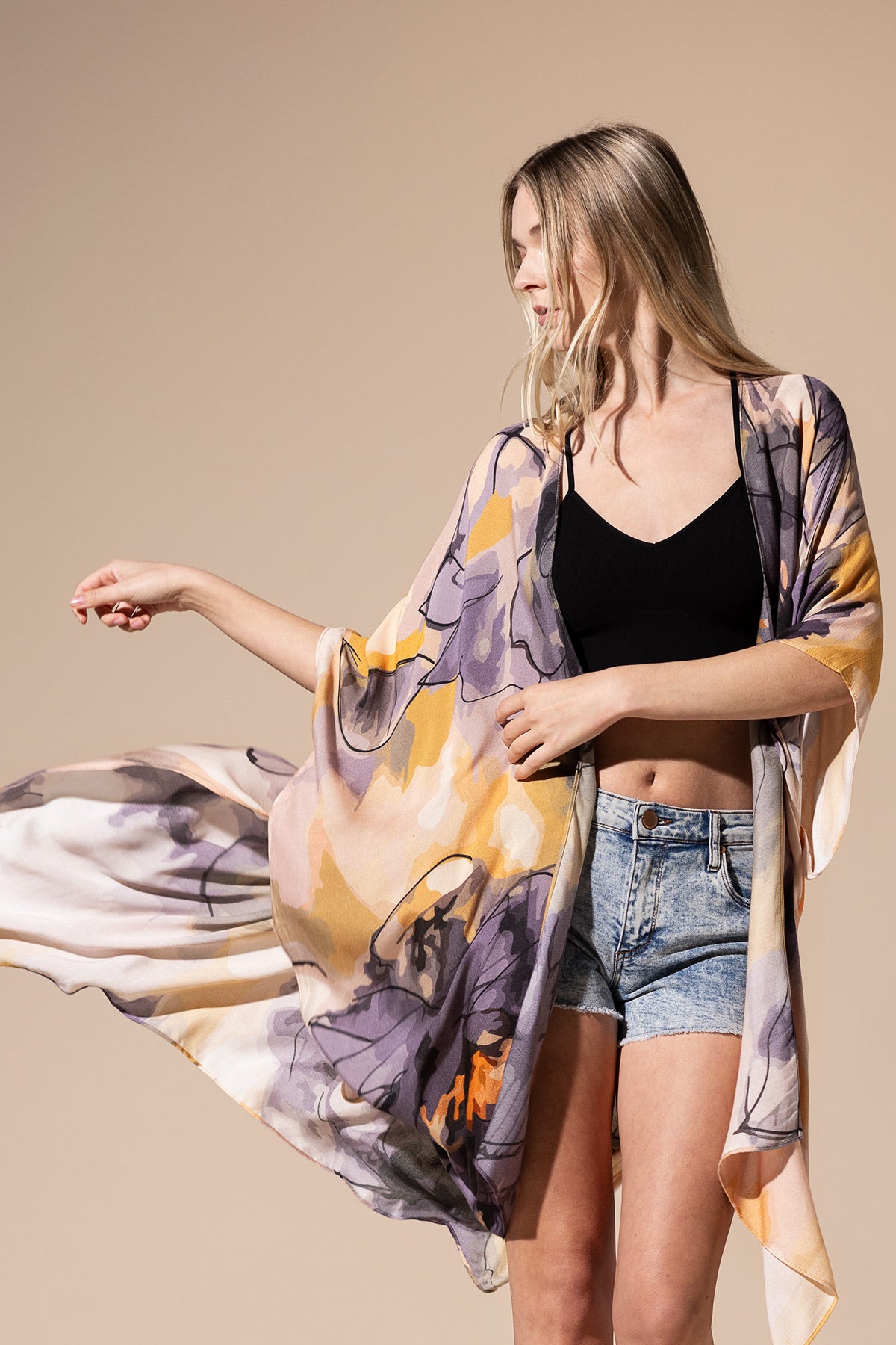 Watercolor Floral Kimono