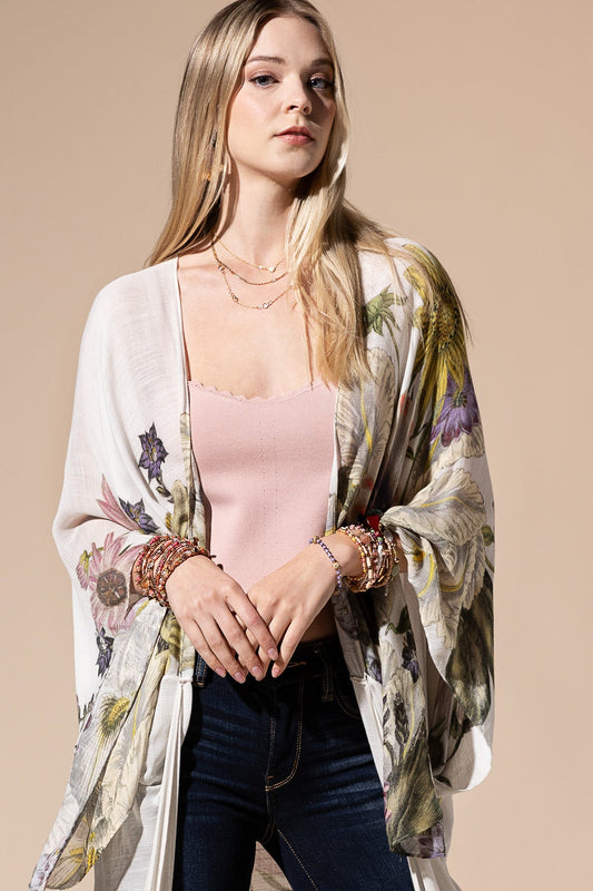 Sunflower Floral Duster Kimono