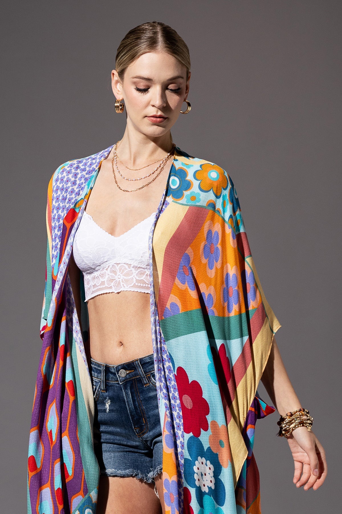 Festival-Ready Textured Kimono