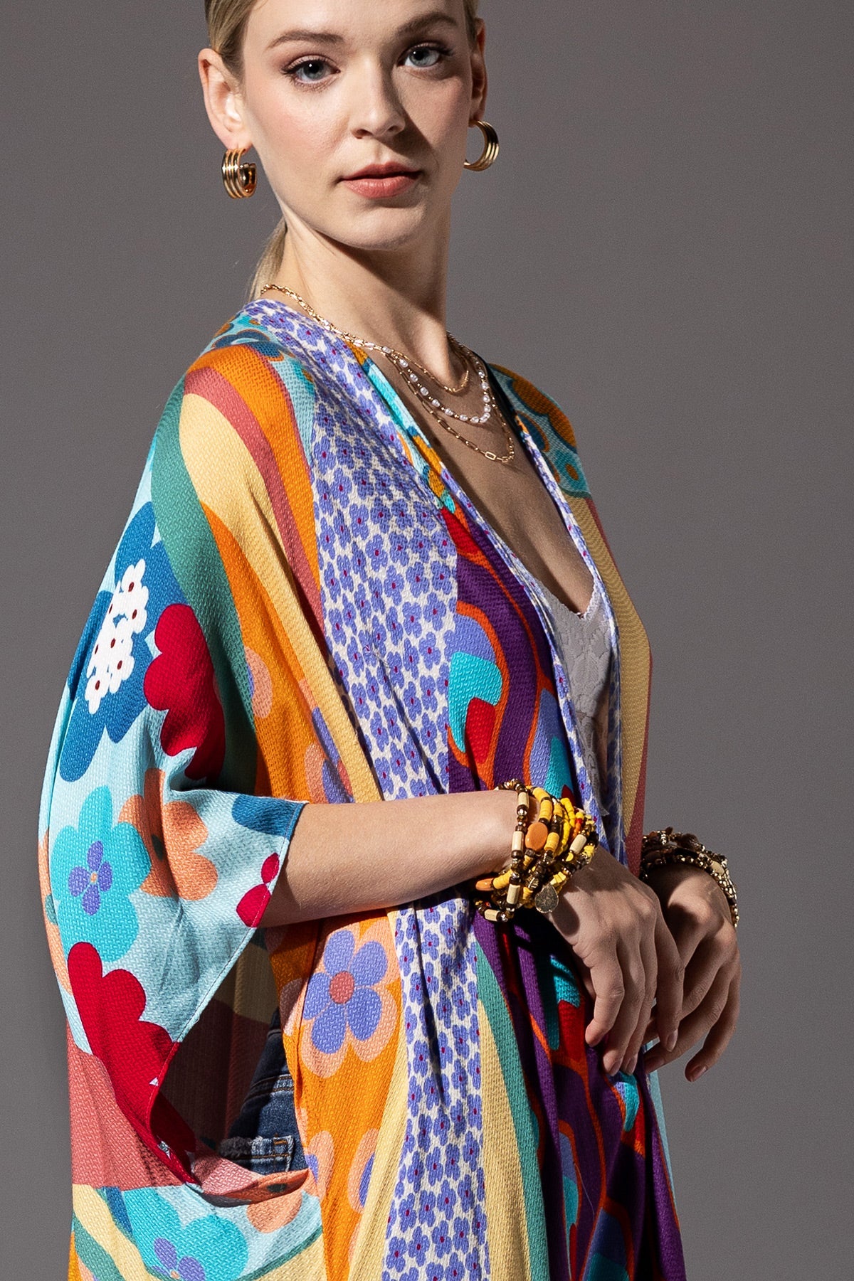 Festival-Ready Textured Kimono
