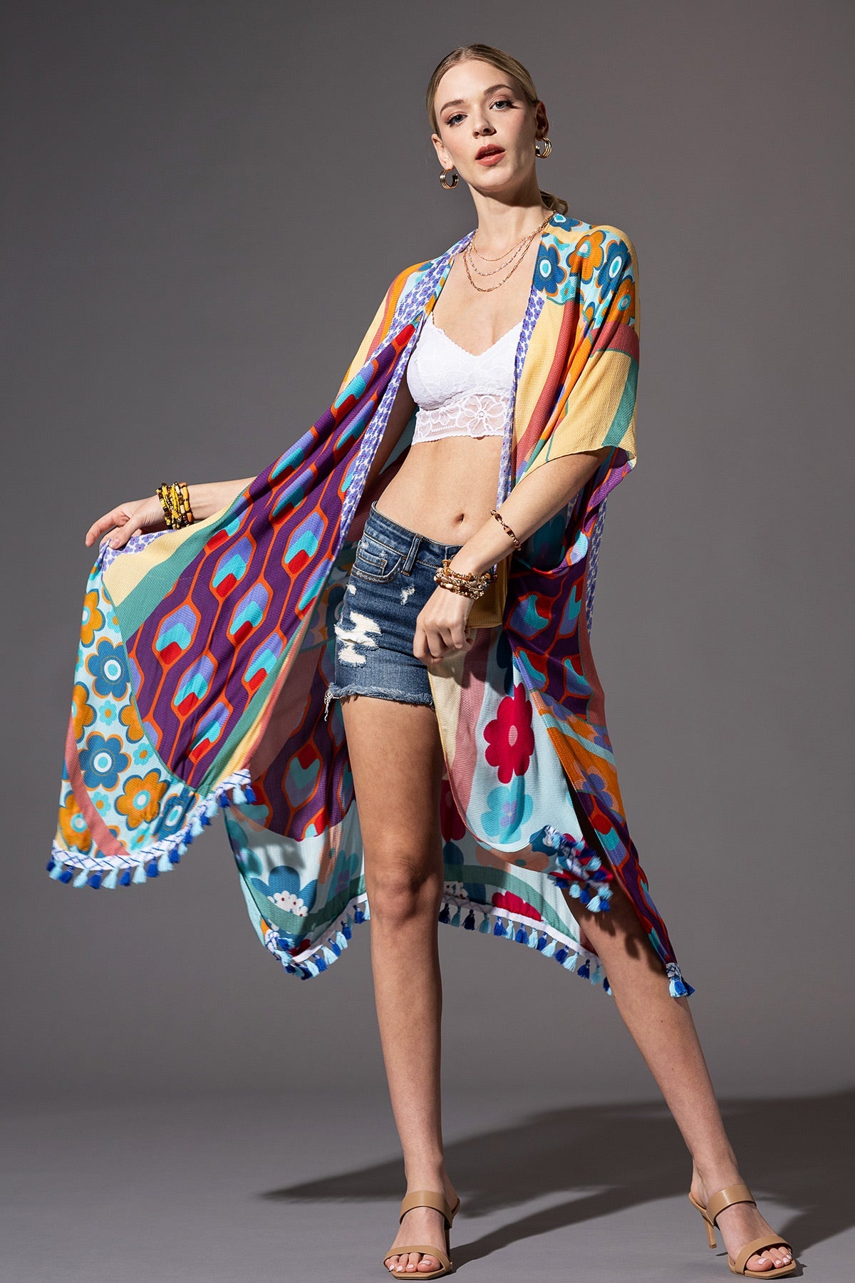 Festival-Ready Textured Kimono