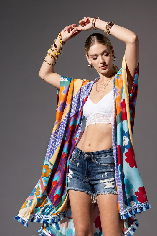 Festival-Ready Textured Kimono