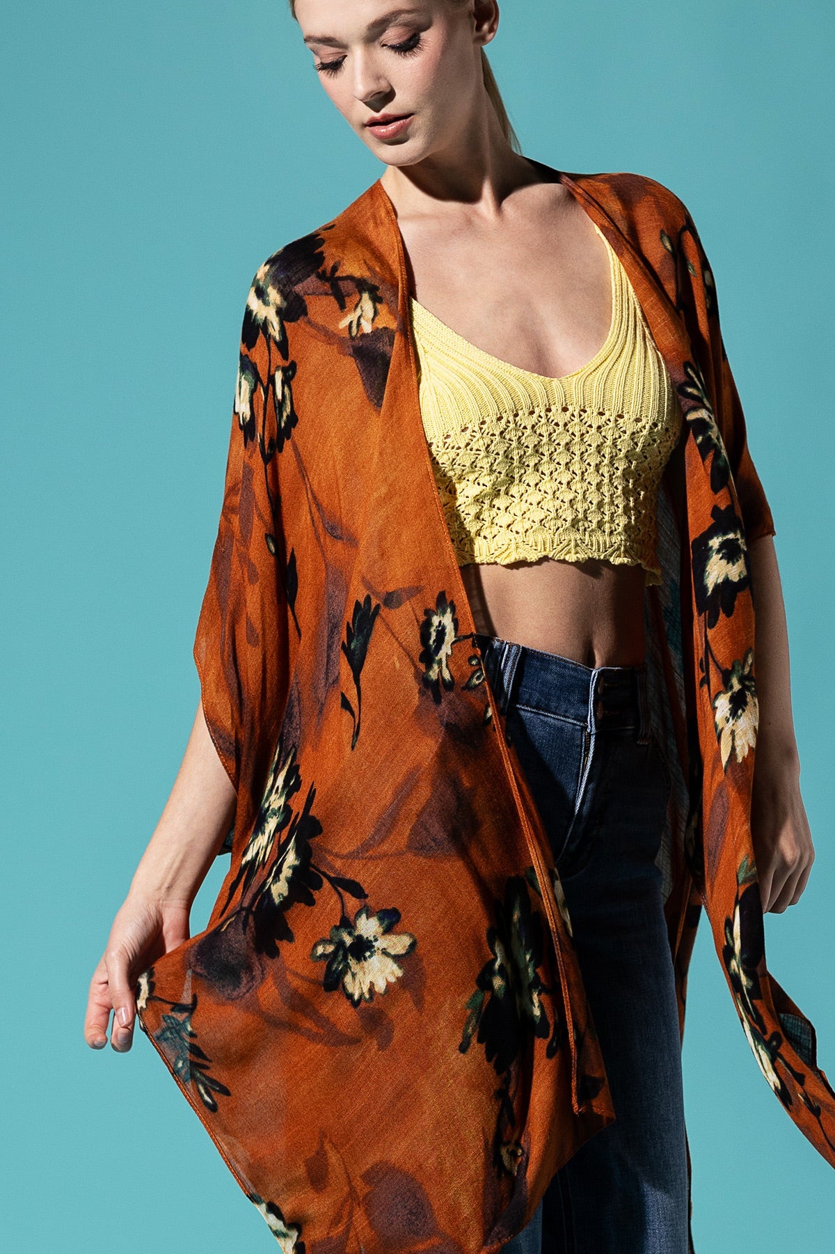 Airy Floral Kimono