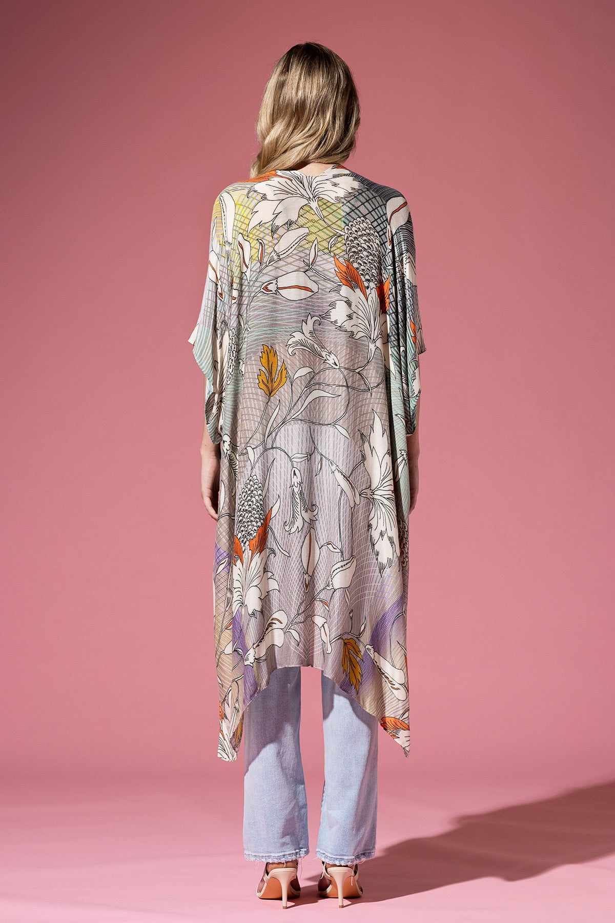 Leaf Floral Sketch Kimono