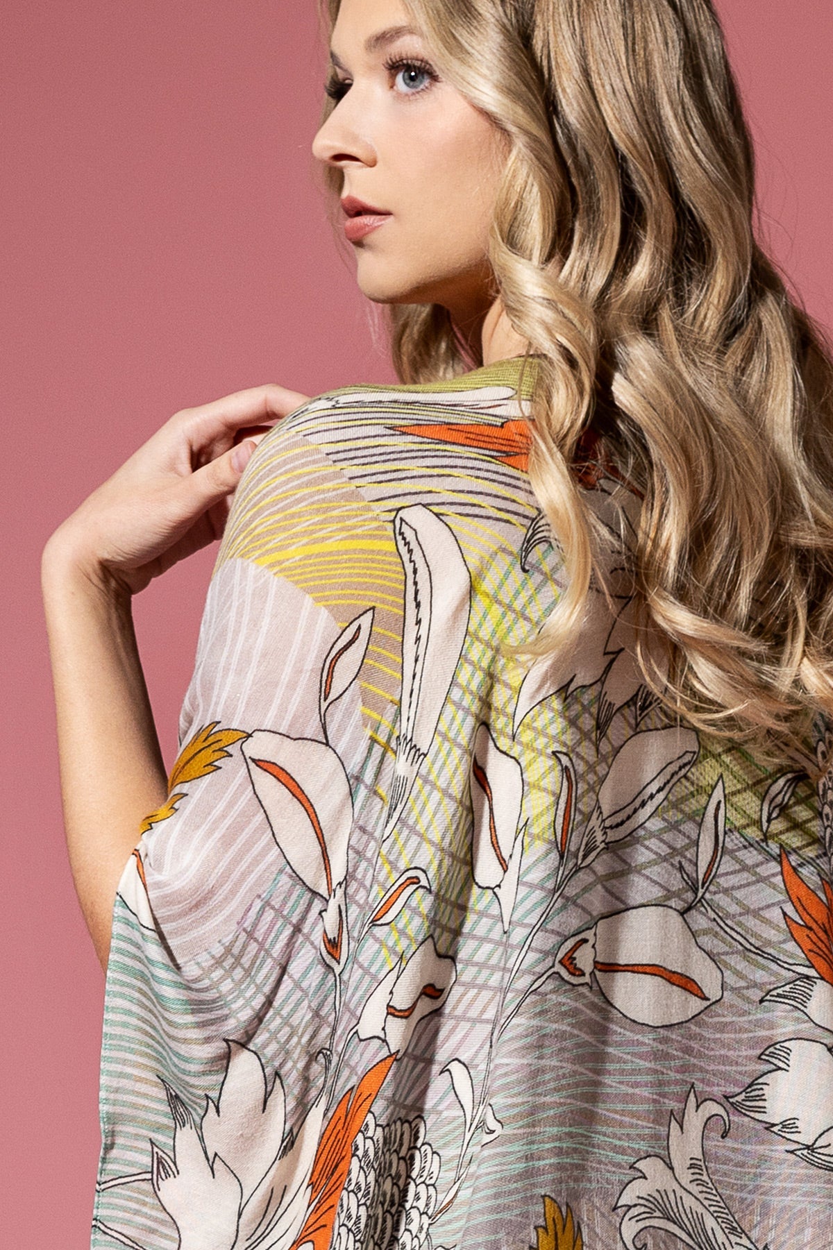 Leaf Floral Sketch Kimono