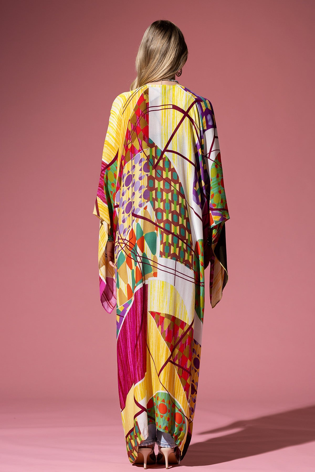 Vibrant Geometric Maxi Kimono