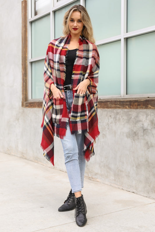 Classic Plaid Pocket Ruana