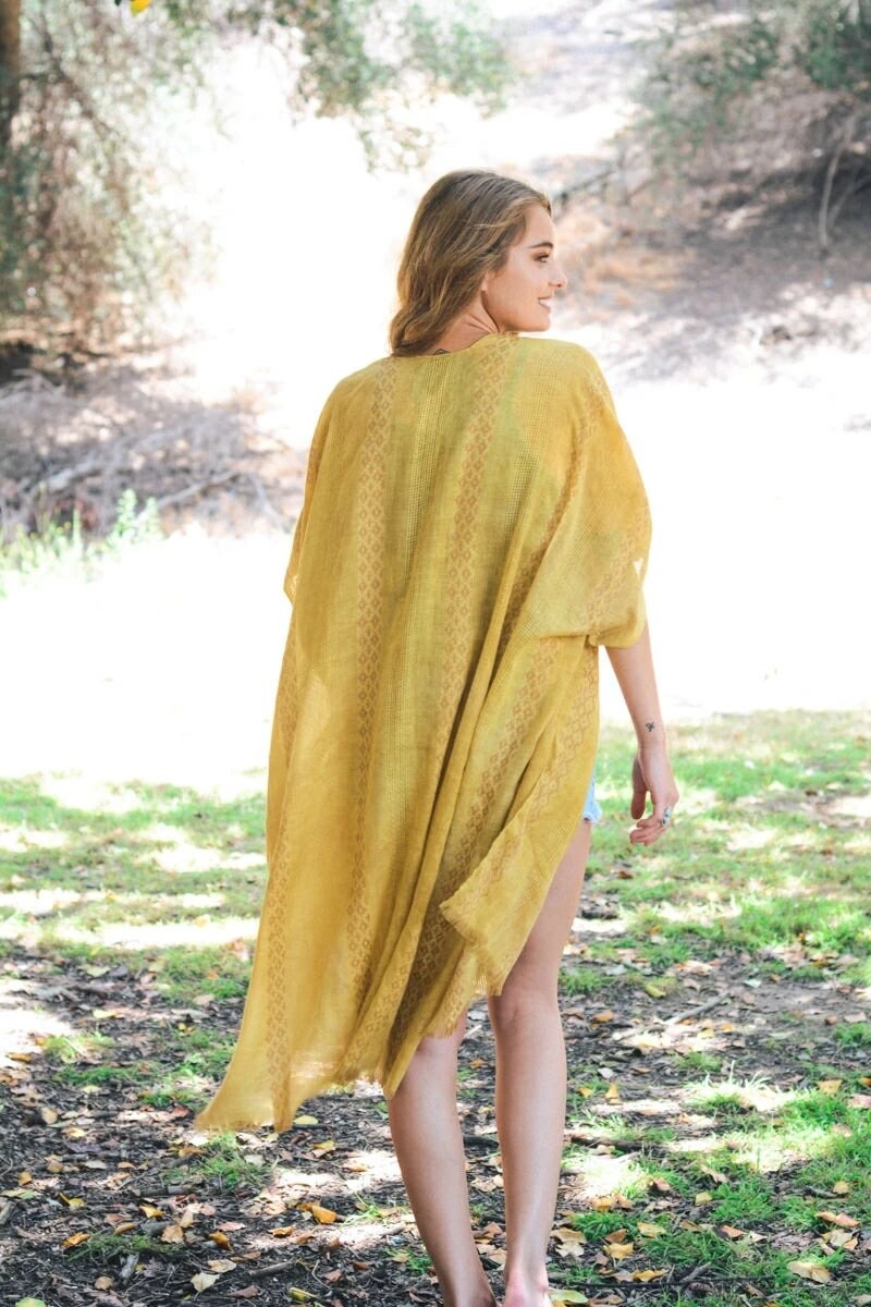 Summer Airy Kimono Duster Light Gray
