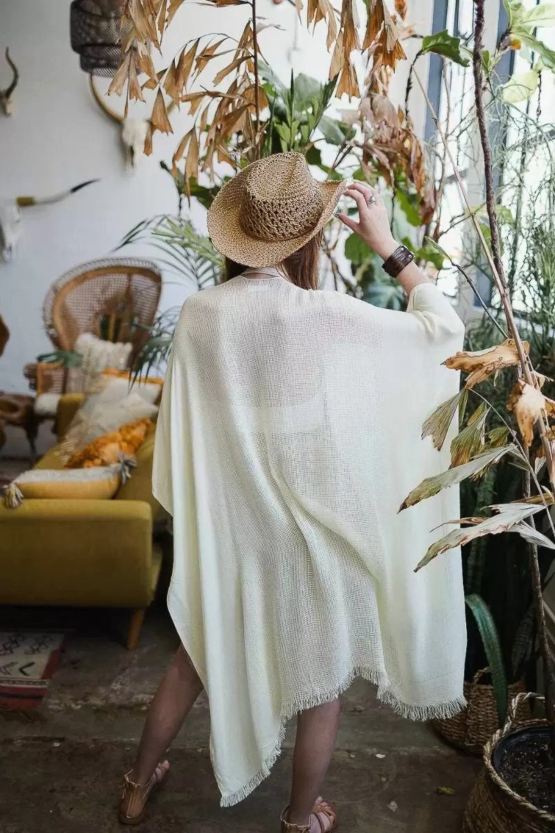 Magenta Pink Kimono Duster Lightweight Summer Cardigan