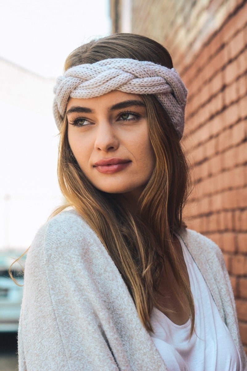 Braid Front Knit Crochet Headband