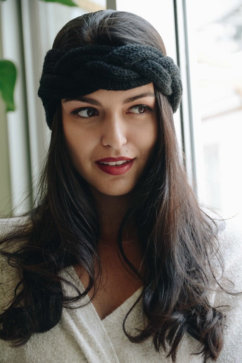 Braid Front Knit Crochet Headband