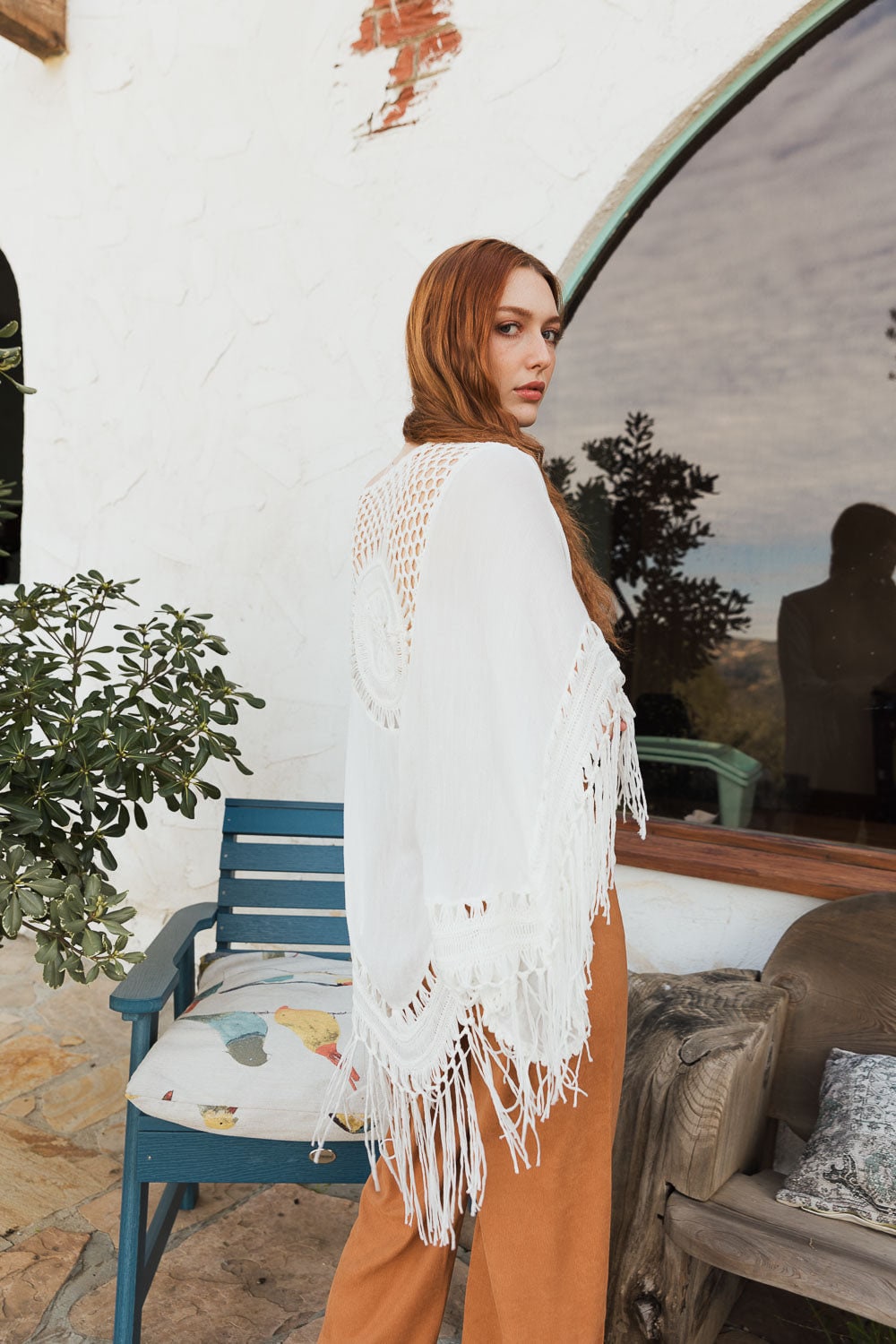 Medallion Crochet Kimono Duster