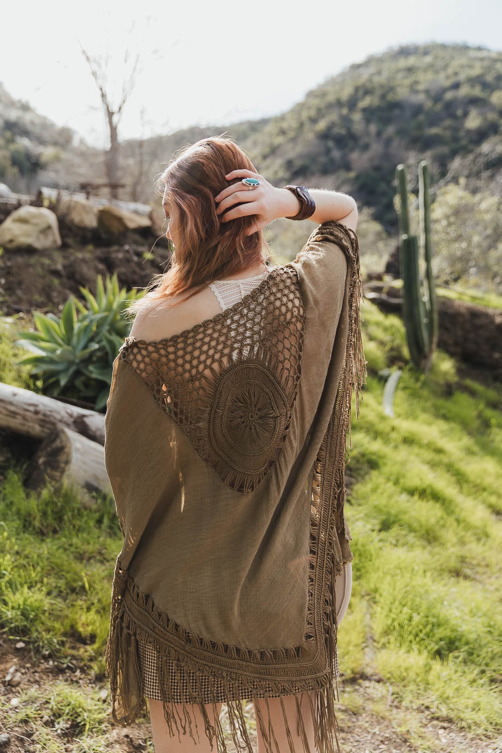 Medallion Crochet Kimono Duster