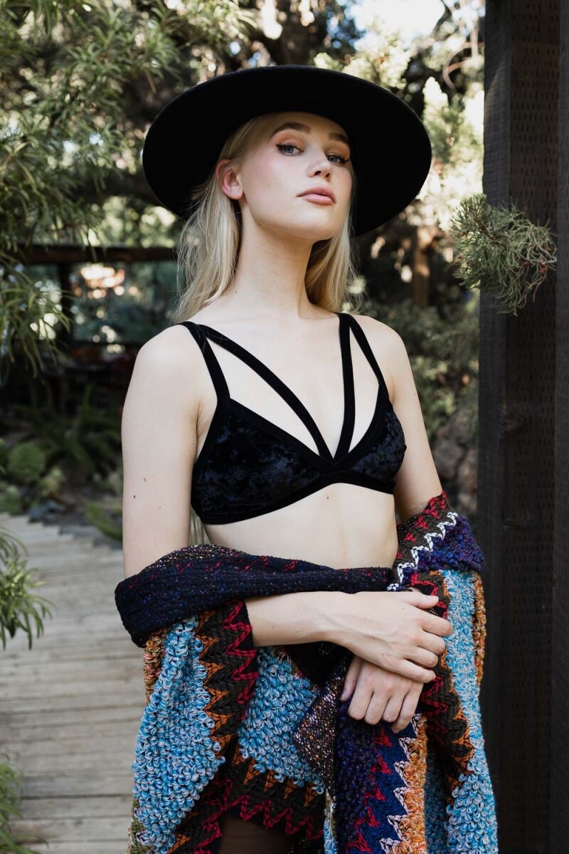 Strappy Velvet Bralette