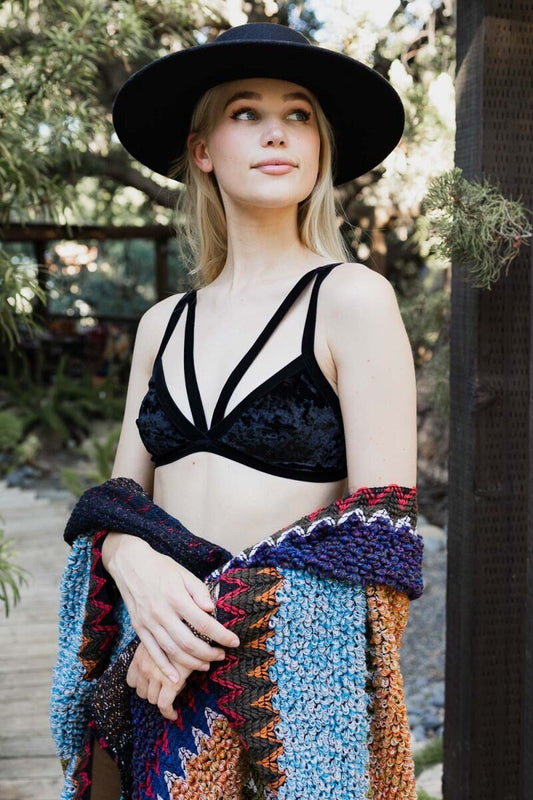 Strappy Velvet Bralette