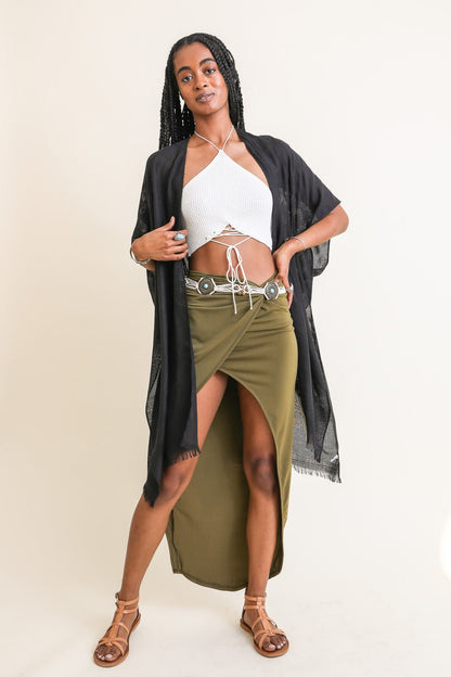 summer kimono black duster