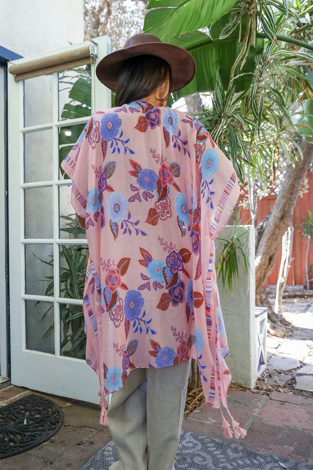 Black Flower Kimono Duster