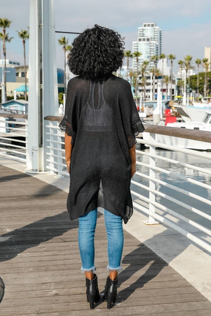 Black Lace Kimono Duster