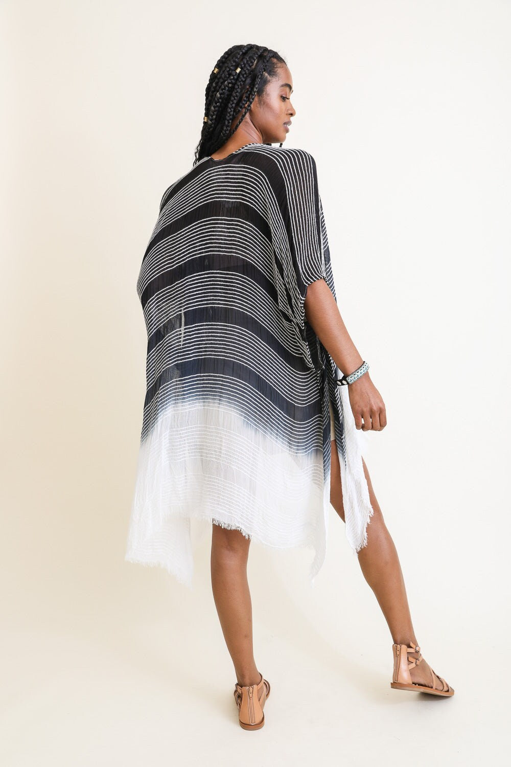 Striped Lightweight Kimono Cardigan