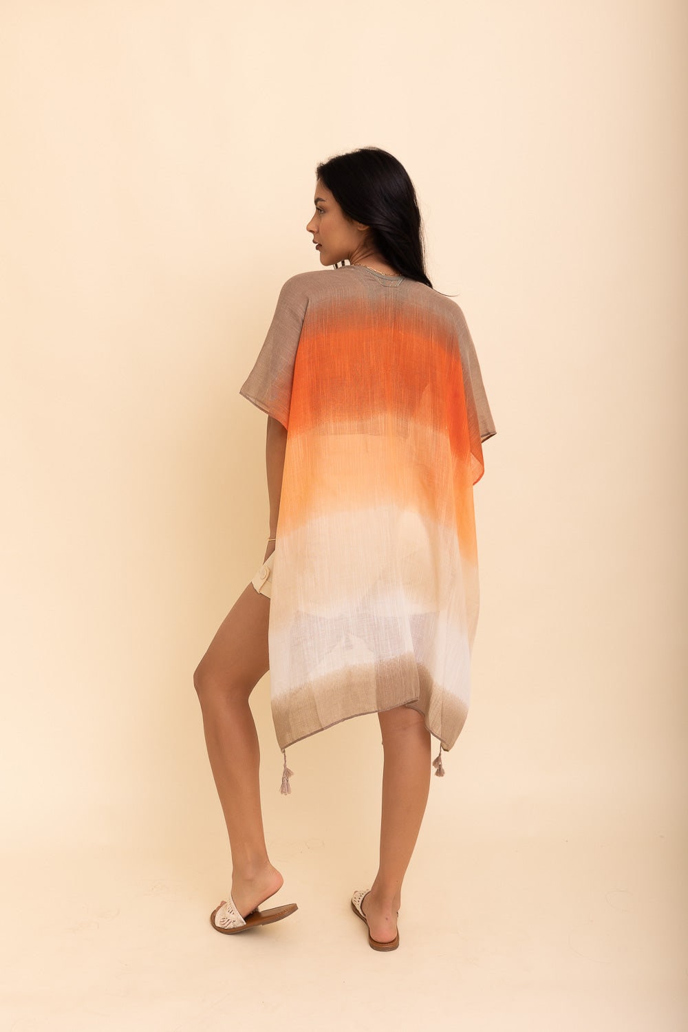 Flowy Lightweight Orange Kimono Duster