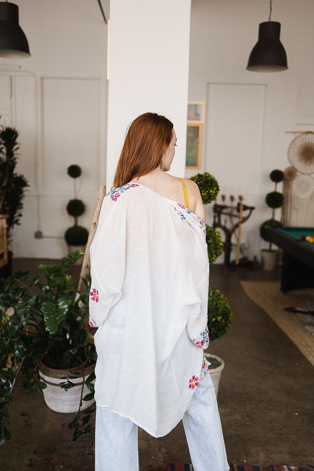 Black Floral Embroidered Kimono, Spring Floral Embroidered Kimonos in Black Color